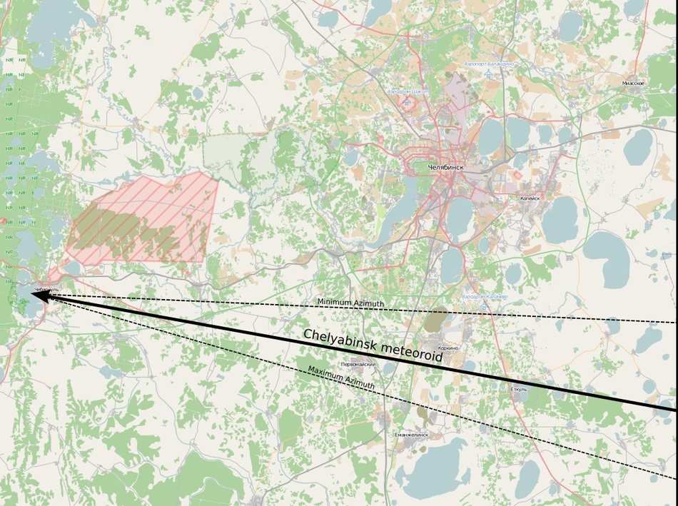 The trajectory of the Chelyabinsk meteoroid