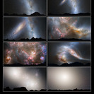 Milchstraße-Andromeda-Kollision von der Erde aus gesehen